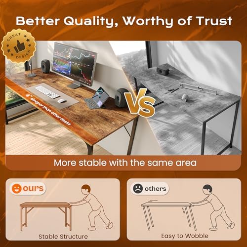 PRAISUN 55 X 24 Inch Computer Desk with Deeper Desktop - Image 6
