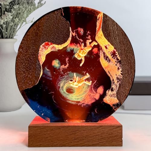Space Resin Lamp, Handmade Galaxy Resin Night Light for Home Office Decor - Image 4