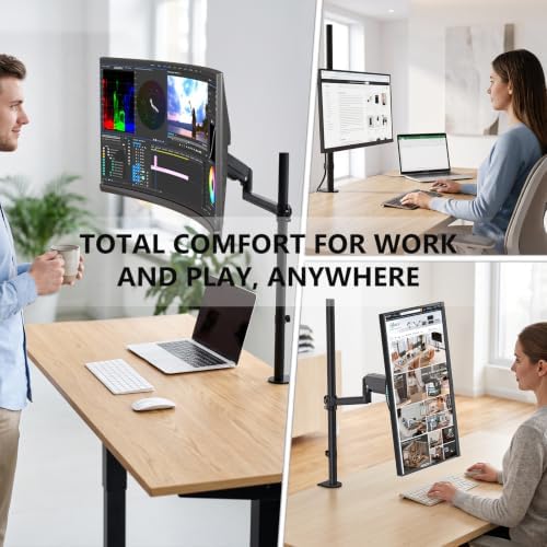 WALI Extra Tall Monitor Mount for 13-40 inch Computer Screens, up to 22 lbs - Image 6