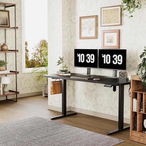 Monomi Large Electric Standing Desk 71“x31.5“ Height Adjustable,Black - Image 2
