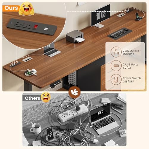 SEDETA Standing Two Person Desk with 4 Drawers, 2 Power Outlets, CPU Stand - Image 6