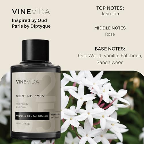 VINEVIDA [4 Fl Oz] Scent NO. 1205 Fragrance Oil for Cold Air Diffusers, Aromatic Notes of Dark Musk Oud Wood, Essential Oils for Diffuser Oil Refill & Air Freshener Room Spray - Image 2