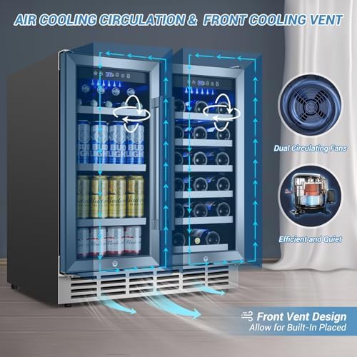 Velivi 30''Wine and Beverage Refrigerator-Dual Zone Under Counter Fridge - Image 4