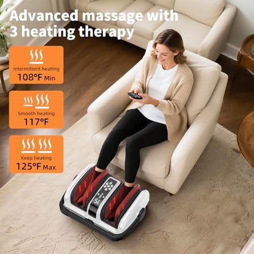CARESKY Shiatsu Foot Massager with Heat, Deep Kneading Foot Massager for Plantar Fasciitis, Neuropathy, Circulation and Pain Relief, Foot and Calf Massage at Home/Office - Image 5