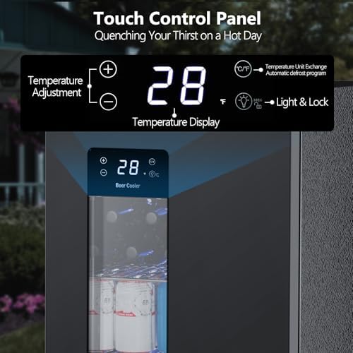 Electactic Beer Cooler 3.2 Cuft, 130 Can Beverage Refrigerator with Adjustable Shelves, Accurate Temperature 20°F-50°F Even Cooling for Home Bar, Game Day, Mancave, Black - Image 4