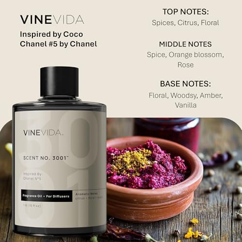 VINEVIDA [16 Fl Oz] Scent NO. 3001 Fragrance Oil for Cold Air Diffusers, Aromatic Notes of Citrus Floral Spices, Essential Oils for Diffuser Oil Refill & Air Freshener Room Spray - Image 2