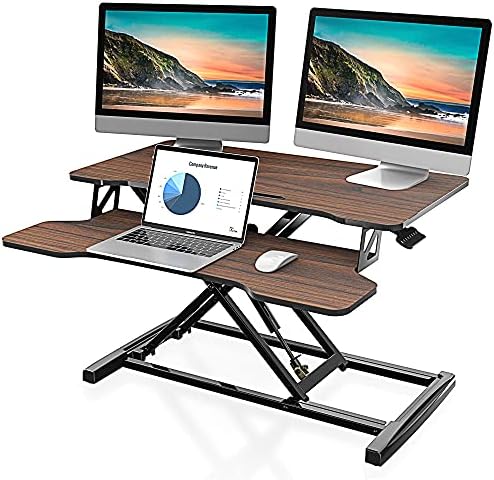 FITUEYES Height Adjustable Standing Desk 32” Wide Sit to Stand Converter by FITUEYES