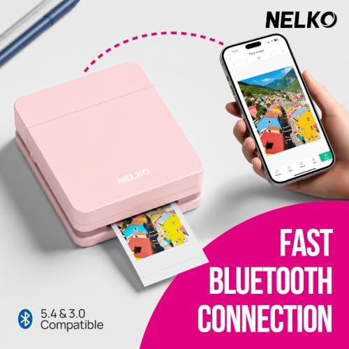 Nelko PP01 Photo Printer, 2x3 Portable Mini Printer with 100 Sheets, Pink - Image 5
