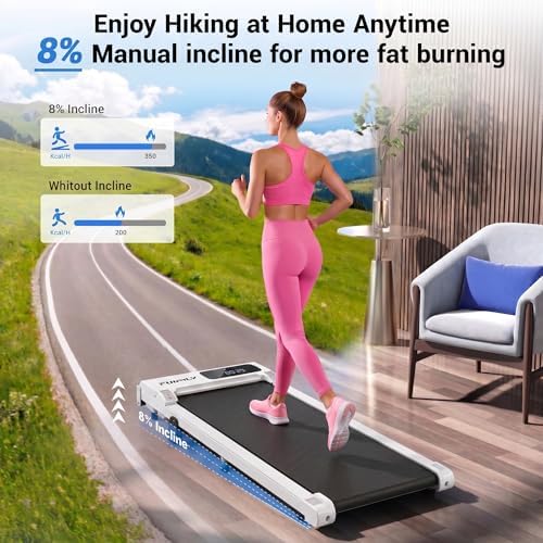 FUNMILY Walking Pad Treadmill Under Desk, 3.0HP Small Treadmill for Home/Office, 2026 Upgrade 3-in-1 Mini Treadmills with Remote Control, LED Display, 300 LBCapacity, No Assembly Required - Image 2