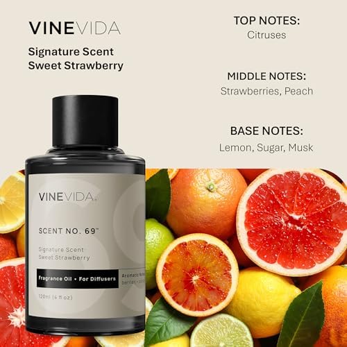 VINEVIDA [4 Fl Oz] Sweet Strawberry Fragrance Oil for Cold Air Diffusers, Essential Oils for Diffuser Oil Refill & Air Freshener Room Spray - Image 2