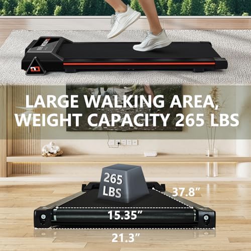 GOYOUTH 2.25HP Walking Pad, Quiet Under Desk Treadmill for Office, 300 LBS - Image 4