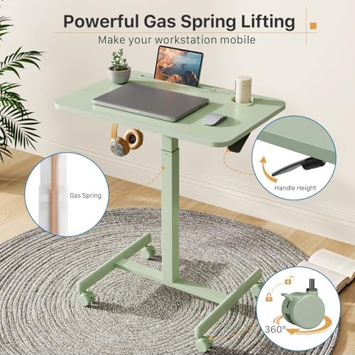 28” Rolling Standing Desk Height Adjustable with 4 Lockable Wheels - Image 6
