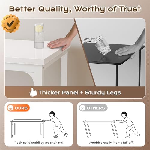 Huuger 63 x 24 inch Desk with Power Outlets & 0.95 Inch Thicker Desktop - Image 6