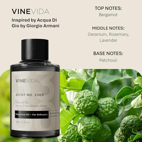 VINEVIDA [4 Fl Oz] Scent NO. 3300 Fragrance Oil for Cold Air Diffusers, Aromatic Notes of Bergamot Geranium Patchouli, Essential Oils for Diffuser Oil Refill & Air Freshener Room Spray - Image 2