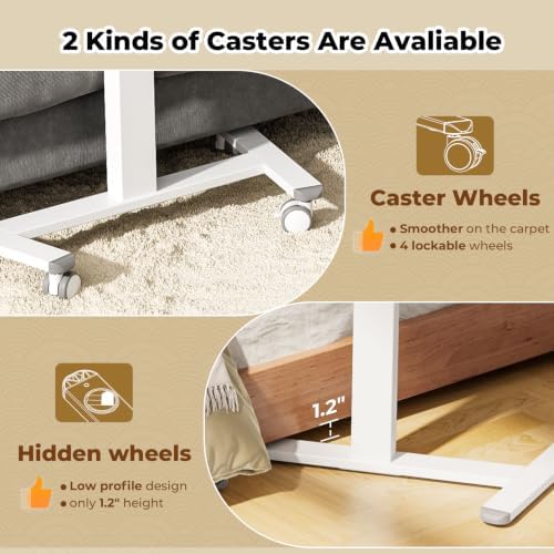 40"×24" Mobile Standing Desk with Drawer, Cup Holder & Hooks - Image 5