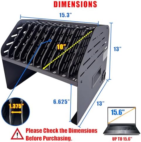 10-Device Laptop & Tablet Charging Station with 6 AC & 4 USB - Image 3