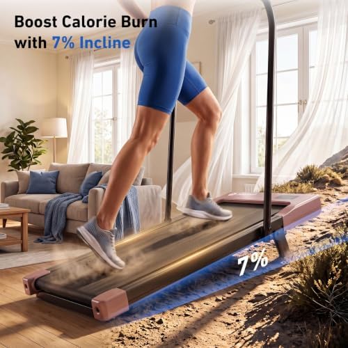 DeerRun Walking Pad Treadmill with Incline & Handle Bar - Image 2