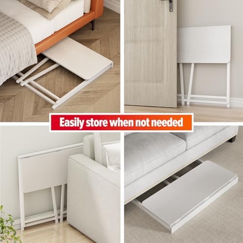 WOHOMO Folding Desk, 31.5" Foldable Computer Table for Small Spaces, White - Image 4