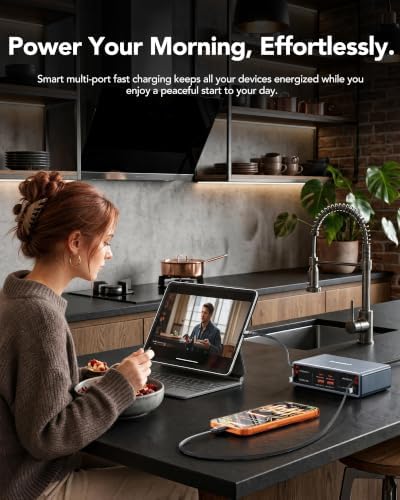 8-in-1 Charging Station for Multi Device,Fast Charger Retractable 65W Cable - Image 2