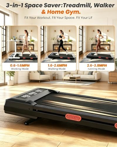 MJWW 6% Incline Walking Pad, Smart AI Under Desk Treadmill for Home - Image 3