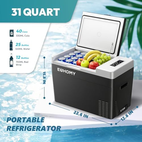 EUHOMY 31QT 12 Volt Refrigerator, -4℉~68℉ Electric Cooler for Car - Image 3