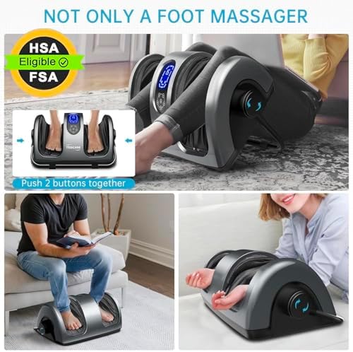 TISSCARE Shiatsu Foot Massager with Heat, FSA Eligible HSA Foot Massager for Plantar Fasciitis, Neuropathy, Circulation and Pain Relief, Massage Feet at Home/Office, Gift for Men and Women - Image 2