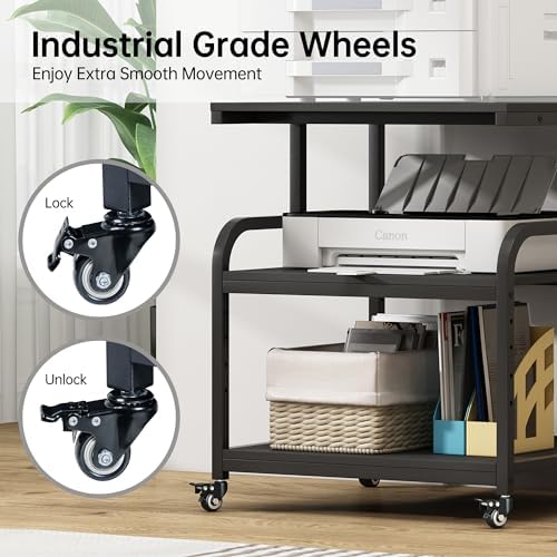 Fannova 25.6"x23.6" Extra Large Printer Stand with Adjustable Storage Shelf - Image 5