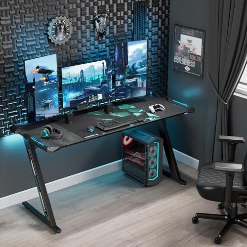 EUREKA ERGONOMIC Gaming Desk, 60 Inch Computer Desk with RGB LED Lights - Image 2