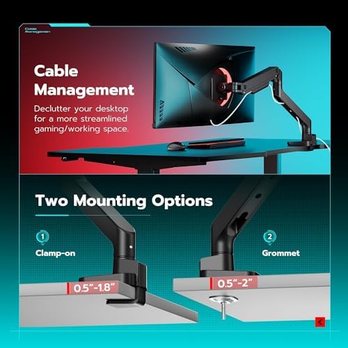 ARES WING Ultrawide Monitor Desk Arm for 17 to 49 Inch Screen, Holds 44 Lbs - Image 6