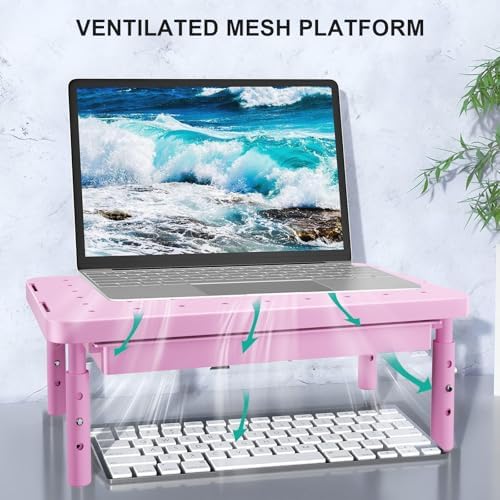 WALI Computer Monitor Stand with Storage, Monitor Riser 3 Height Adjustable - Image 4