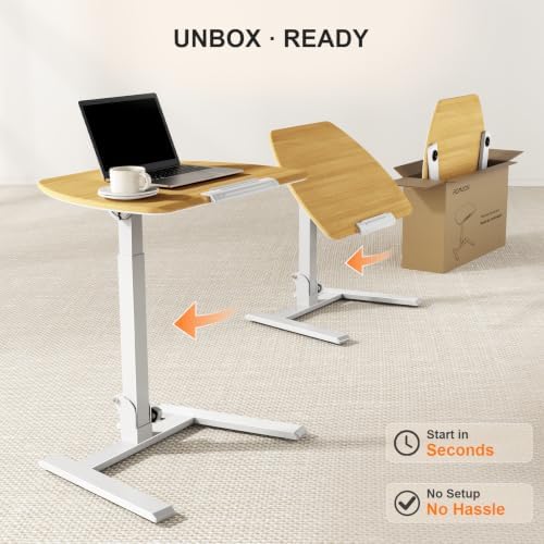 ROMOON Folding Standing Desk, 25" No-Assembly Height Adjustable Laptop Cart - Image 3