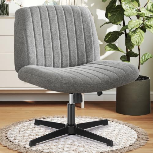 DUMOS Criss Cross Chair, Cross Legged Vanity Chair No Wheels, Home Office by DumosLifestyle