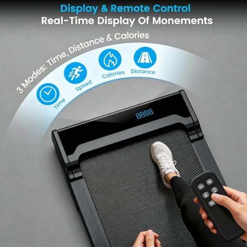 Walking Pad Treadmill for Home - Under Desk Walking and Running with Remote Control Portable Electric Machine Adjustable Slim Compact with 0.6-4.0MPH Modes Max up 265 Lbs for Home Office - Image 2