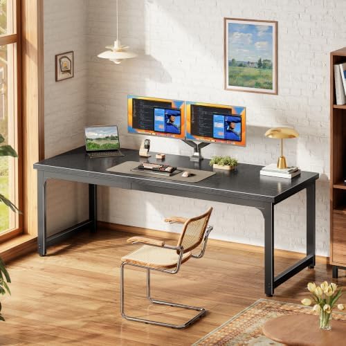 PRAISUN 63 x 24 Inch Computer Desk, 0.95'' Thicker, Heavy Duty, Black - Image 4