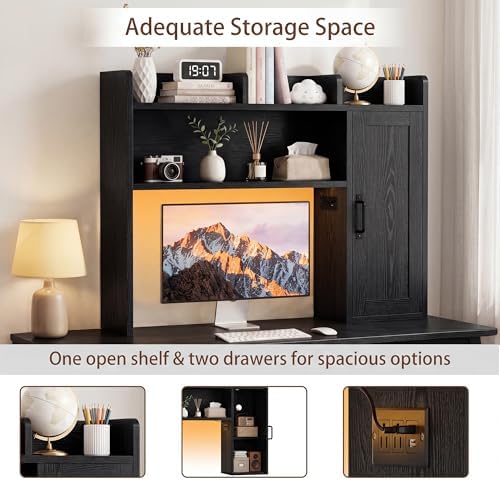 Desktop Storage Shelf, 37.4" Computer Desk Organizer 3-Tier Wood - Image 6