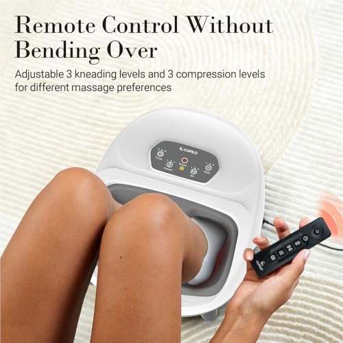 CuPiLo Foot Massager with Heat, Upgraded Full Feet Shiatsu Massage, Remote Control Multi-Level Settings Foot Massager for Neuropathy(White) - Image 3