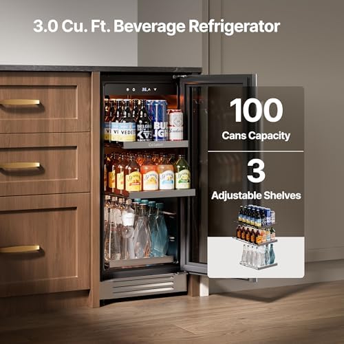 Ca'Lefort 15 inch Beverage Refrigerator, 100 Can Beverage Fridge - Image 2