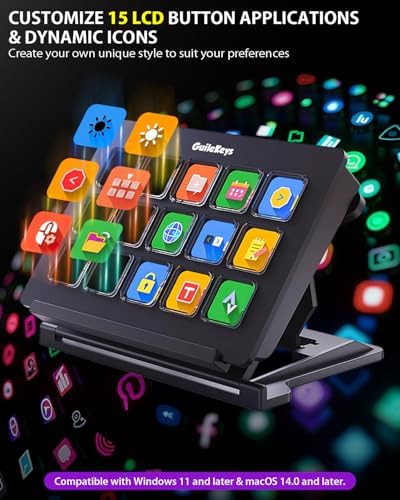 Stream Controller Deck with 15 Scissor Keys,Streamers Macro Keyboard - Image 3