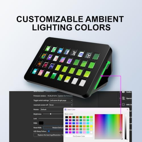 TreasLin/VSDinside XL Streaming Deck & Macro Keypad – 32 Customizable Keys with Scroll Wheels + RGB Light, Programmable Shortcut Keyboard for Gamers Creators Work on OBS Twitch Zoom Teams PS Excel - Image 4
