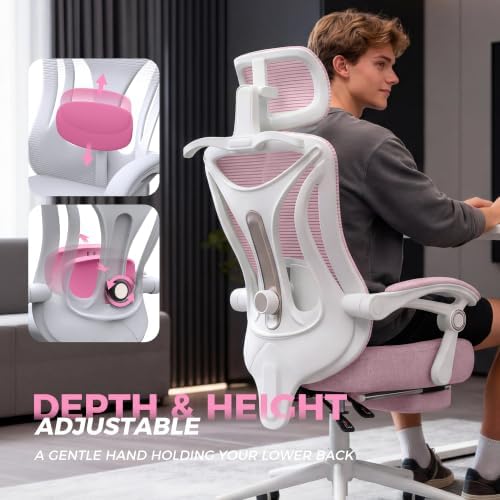 CYKOV Ergonomic Office Chair with Footrest, Reclining Mesh Back, 350 Lbs - Image 3