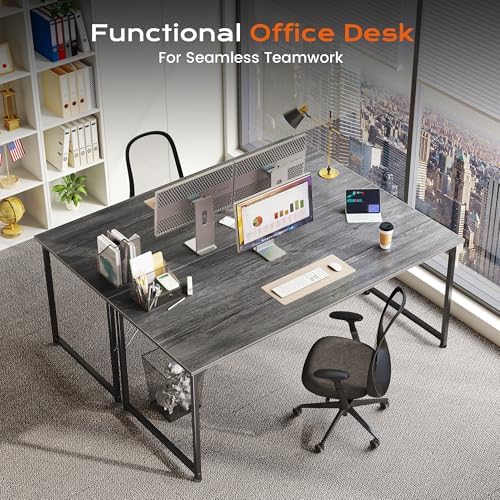 PRAISUN 55 X 24 Inch Computer Desk with Deeper Desktop - Image 3