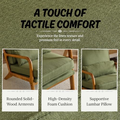 Karl home Mid-Century Modern Accent Reading Chair, Green - Image 5