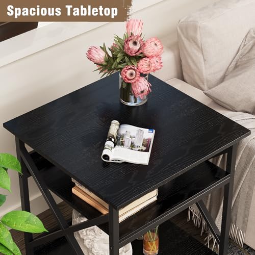 VENNQD 23.6 x 23.6 x 30.3 Inches Printer Stand, Large Printer Table with Adjustable Middle Shelf, Rolling Printer Cart with Wheels, 3 Tier Printer Table for Home Office Living Room Scanner Fax, Black - Image 5