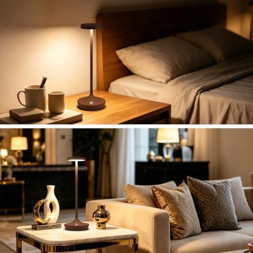 2 Pack Rechargeable Cordless Table Lamps 6000mAh LED Battery Table Light - Image 4