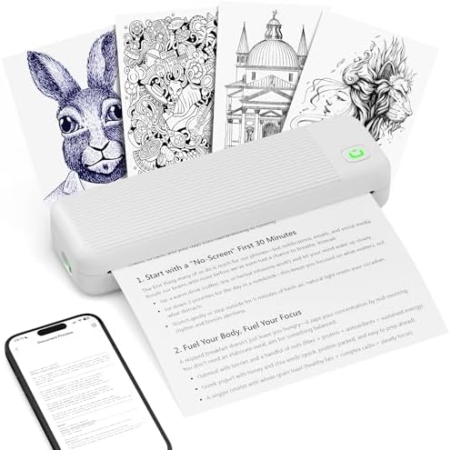 Portable Printer for Travel,Inkless Wireless Thermal Printer by Unknown
