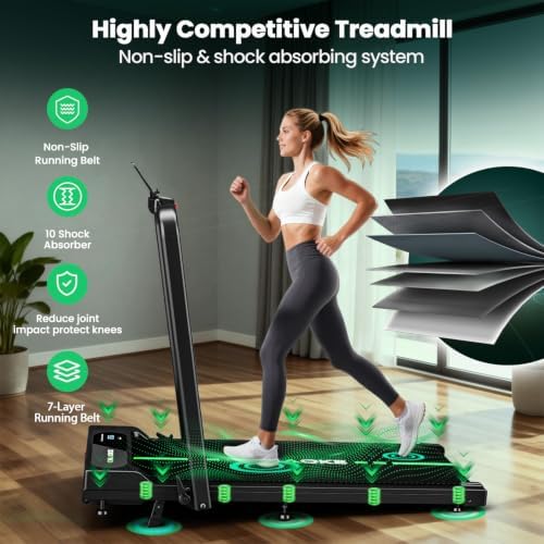 Walking Pad Treadmills for Home with 7.5MPH, Built-in Speaker, Upgrade 3.0HP Foldable Treadmills with 10% Incline, Compact Running Machine with APP, 350 LBS, LED Display, Remote Control - Image 4