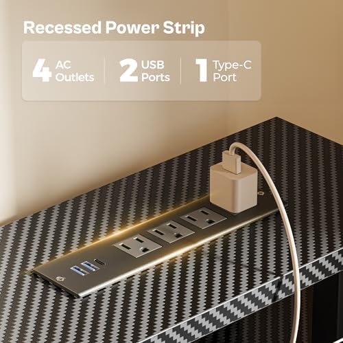Huuger 47 inch Computer Desk with Power Outlets & 4 Drawers - Image 5