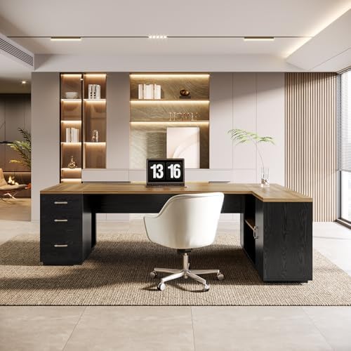 Tribesigns 86" L-Shaped Executive Office Desk, Extra Large Home Office Desk - Image 5