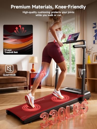 RHYTHM FUN Incline Walking Pad with Handle Bar, 37.5" Runng Belt, 300 LBS - Image 6