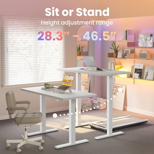 HUANUO 40x24 Inch Electric Standing Desk, Height Adjustable, White - Image 3